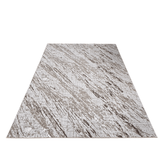 Covor Plato Abstract Bej Maro Antiderapant