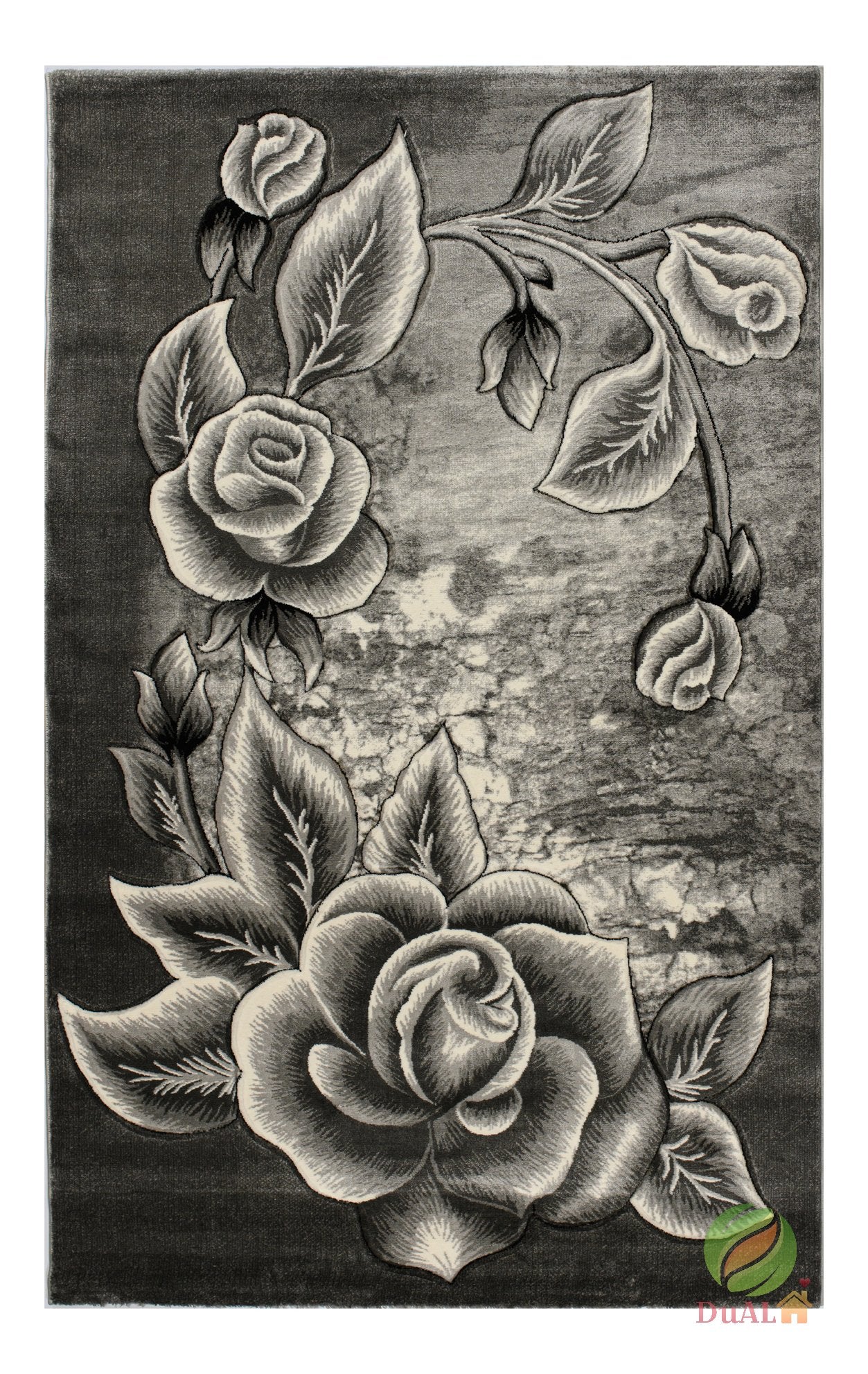 Covor Ugur Floris Gri, 125x200 cm, Floral