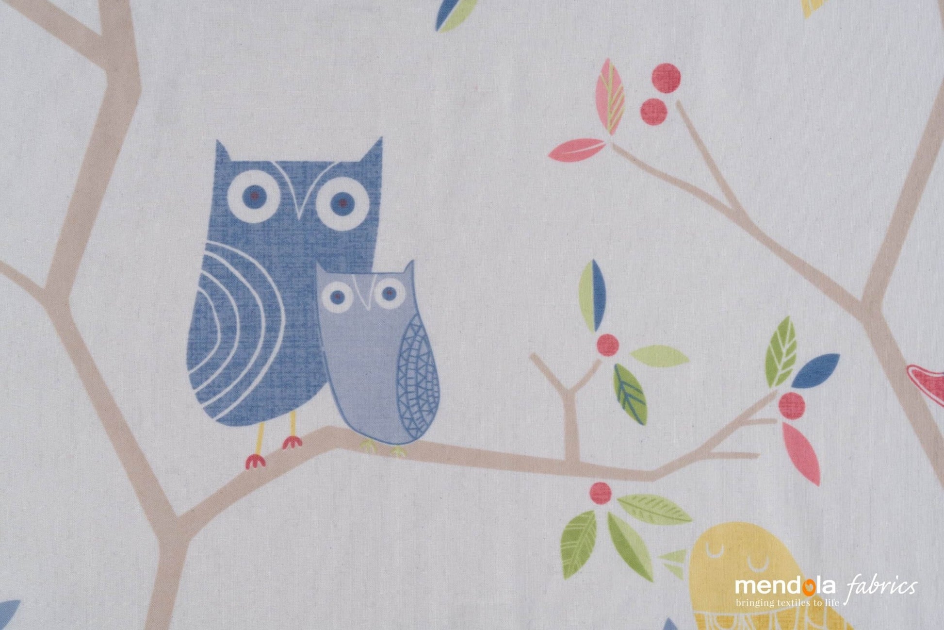 Draperie Owl Alb-Albastru