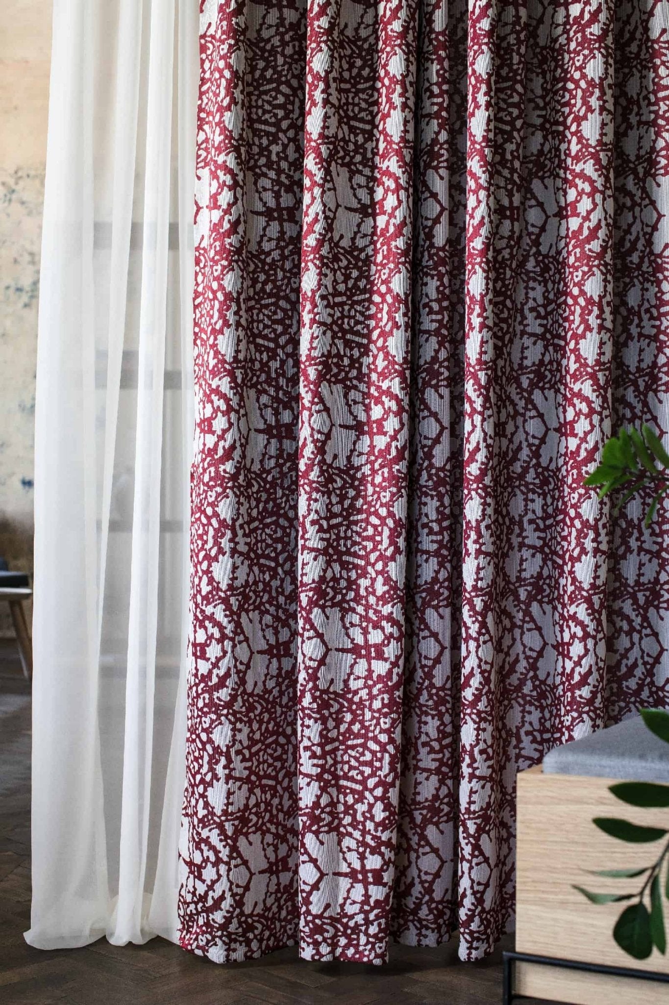 Draperie Stone Bordo, 210x245 cm