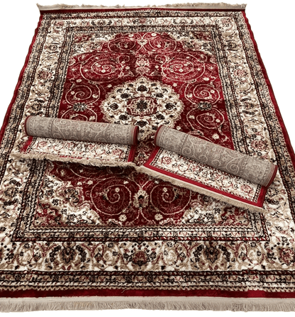 Set Covor Antic Visiniu 3 bucati, 160x220 cm 1 bucata, 60x120 cm 2 bucati