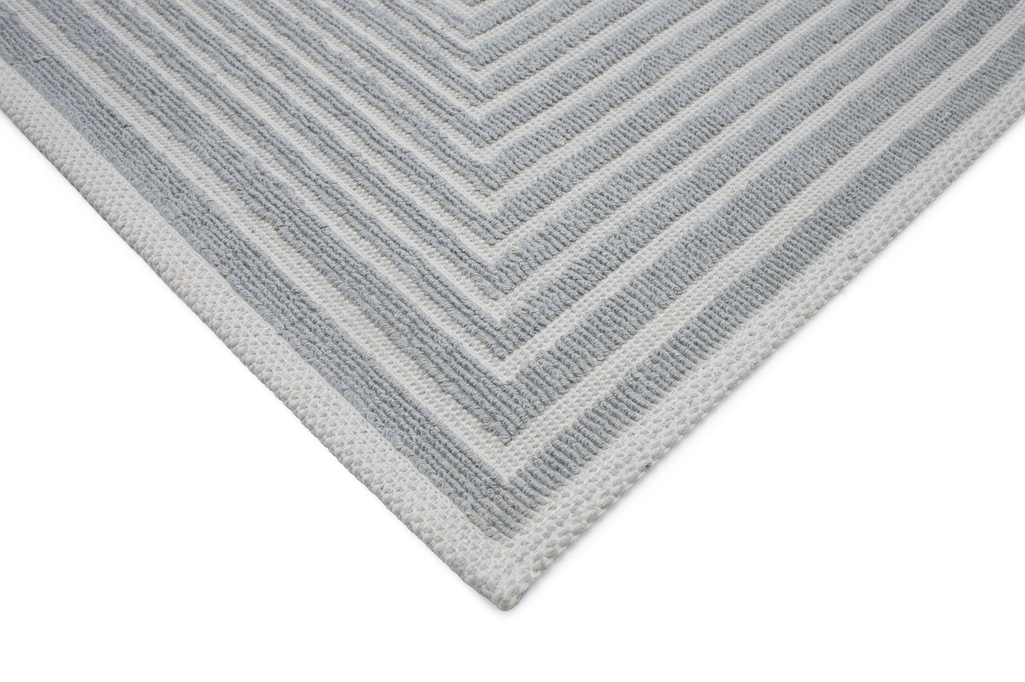 Set Covor Bumbac Frame Gri, 2 covoare, 55x100 cm - 1 bucata, 40x55 cm - 1 bucata