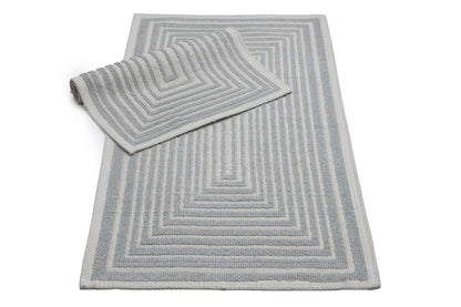 Set Covor Bumbac Frame Gri, 2 covoare, 55x100 cm - 1 bucata, 40x55 cm - 1 bucata