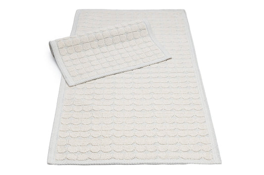 Set Covor Bumbac Pibo Bej, 2 covoare, 55x100 cm - 1 bucata, 40x55 cm - 1 bucata