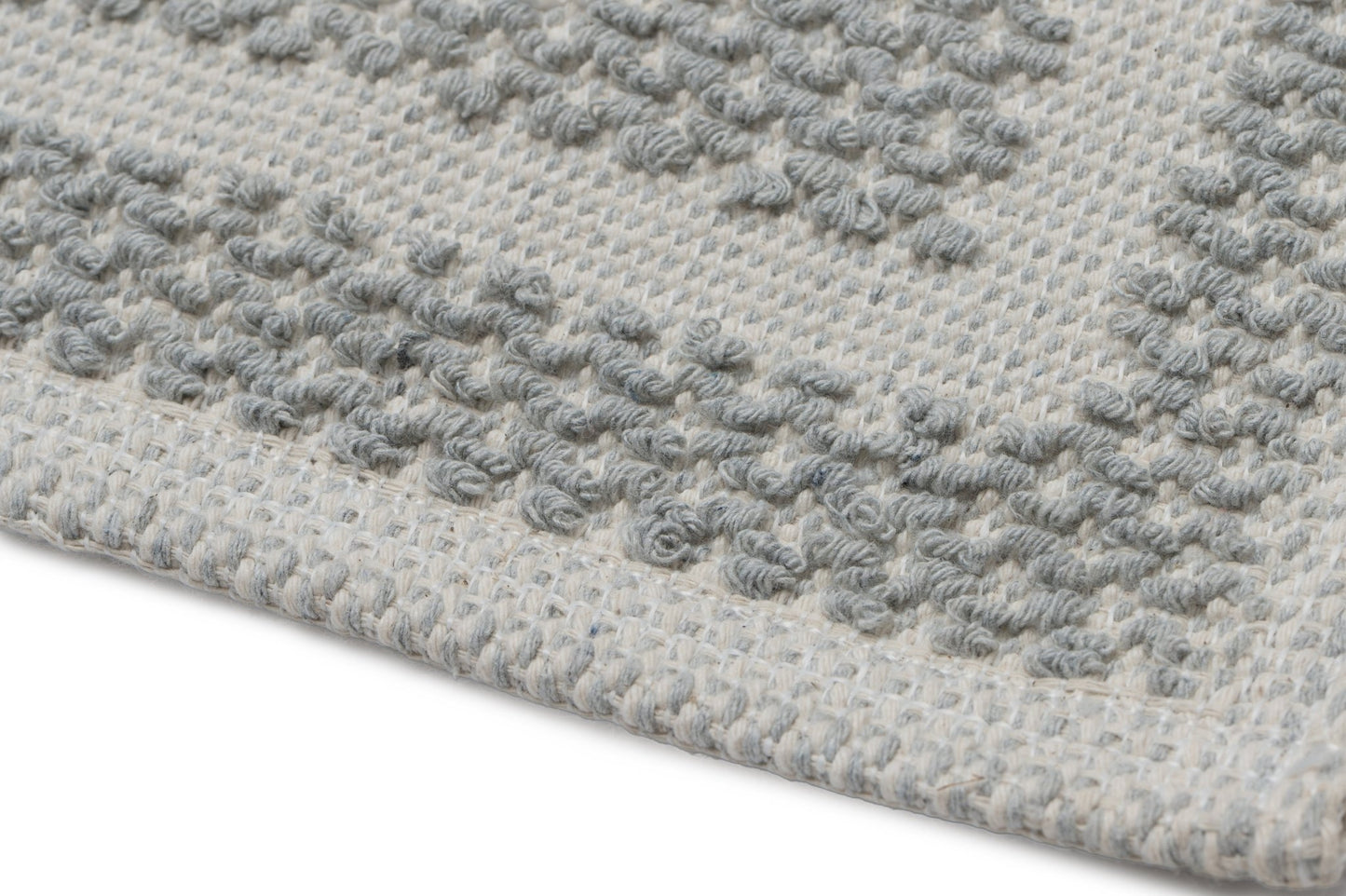 Set Covor Bumbac Pixo Gri, 2 covoare, 55x100 cm - 1 bucata, 40x55 cm - 1 bucata