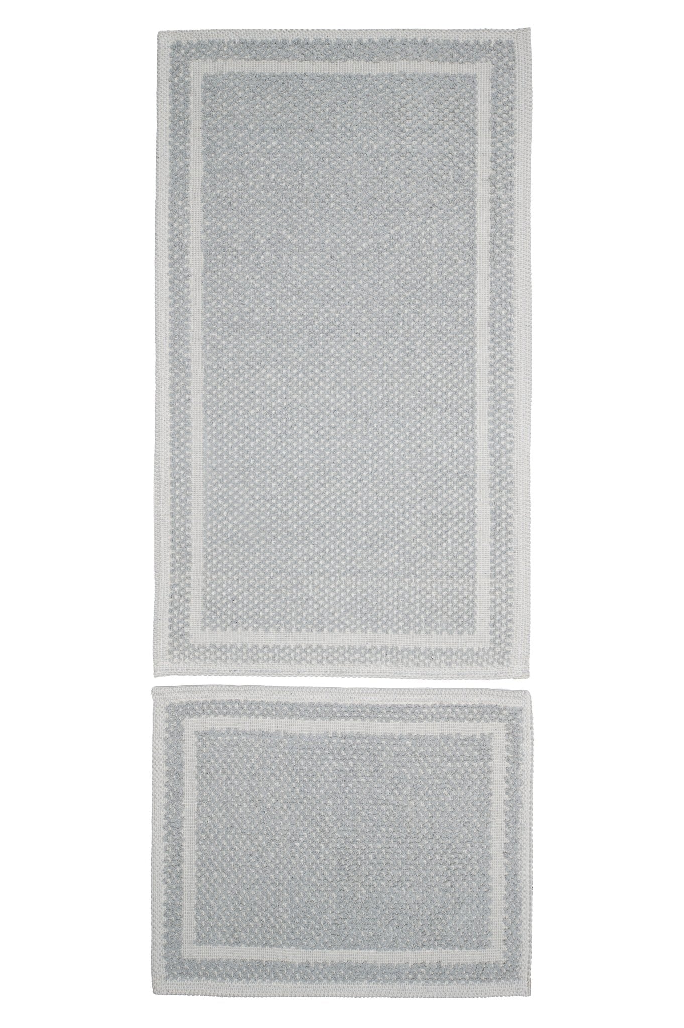 Set Covor Bumbac Pixo Gri, 2 covoare, 55x100 cm - 1 bucata, 40x55 cm - 1 bucata
