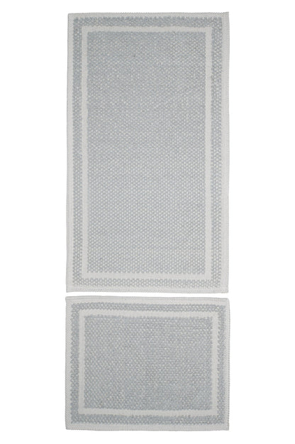 Set Covor Bumbac Pixo Gri, 2 covoare, 55x100 cm - 1 bucata, 40x55 cm - 1 bucata
