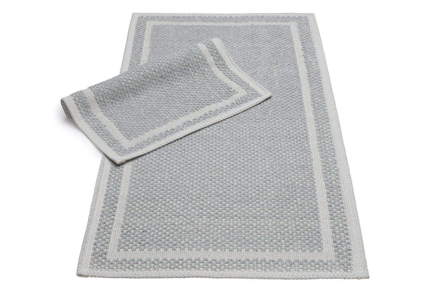 Set Covor Bumbac Pixo Gri, 2 covoare, 55x100 cm - 1 bucata, 40x55 cm - 1 bucata