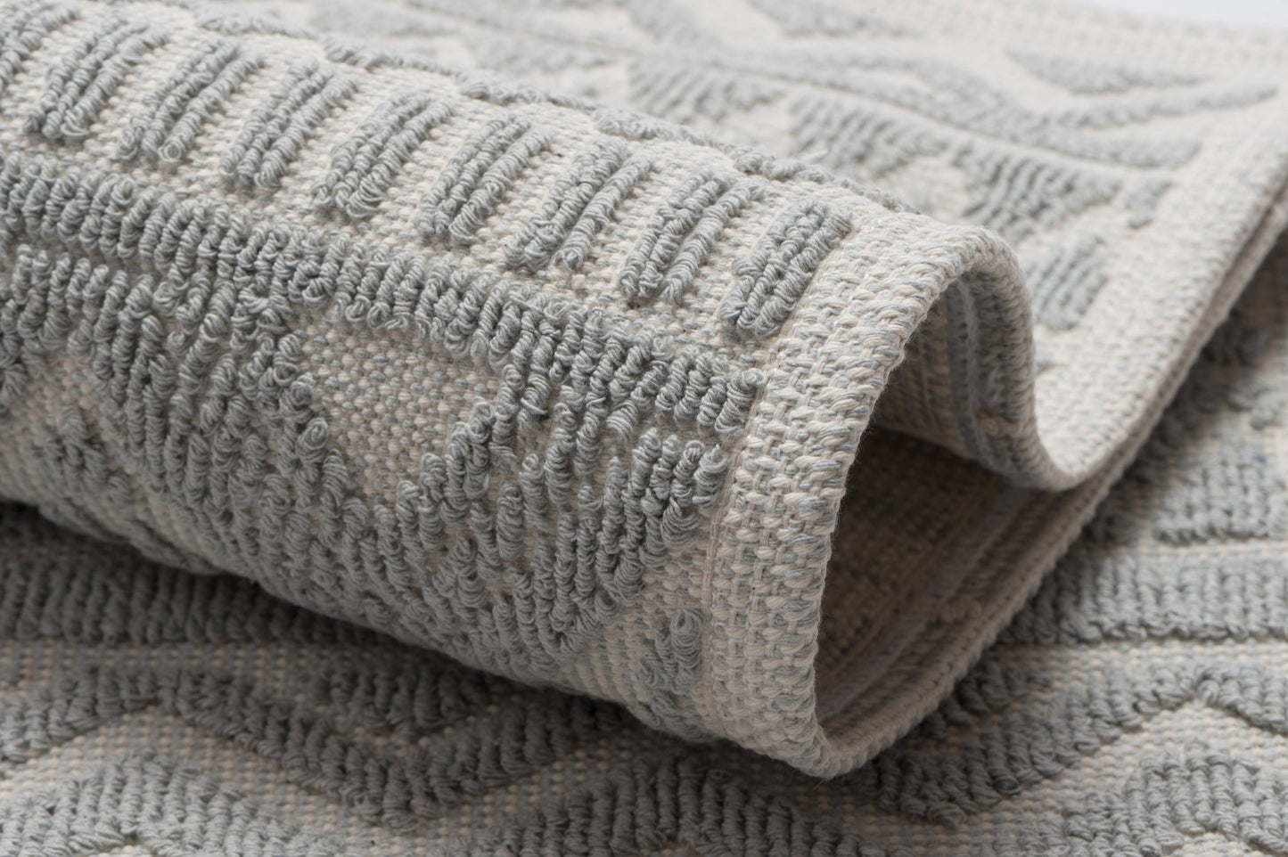 Set Covor Bumbac Trado Gri, 2 covoare, 55x100 cm - 1 bucata, 40x55 cm - 1 bucata