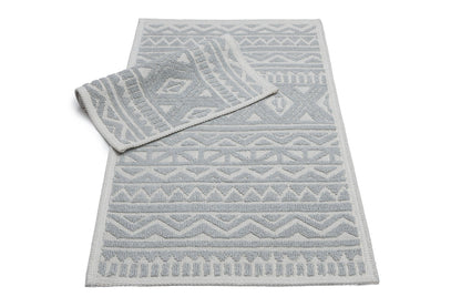 Set Covor Bumbac Trado Gri, 2 covoare, 55x100 cm - 1 bucata, 40x55 cm - 1 bucata