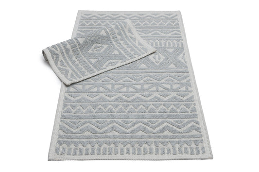Set Covor Bumbac Trado Gri, 2 covoare, 55x100 cm - 1 bucata, 40x55 cm - 1 bucata