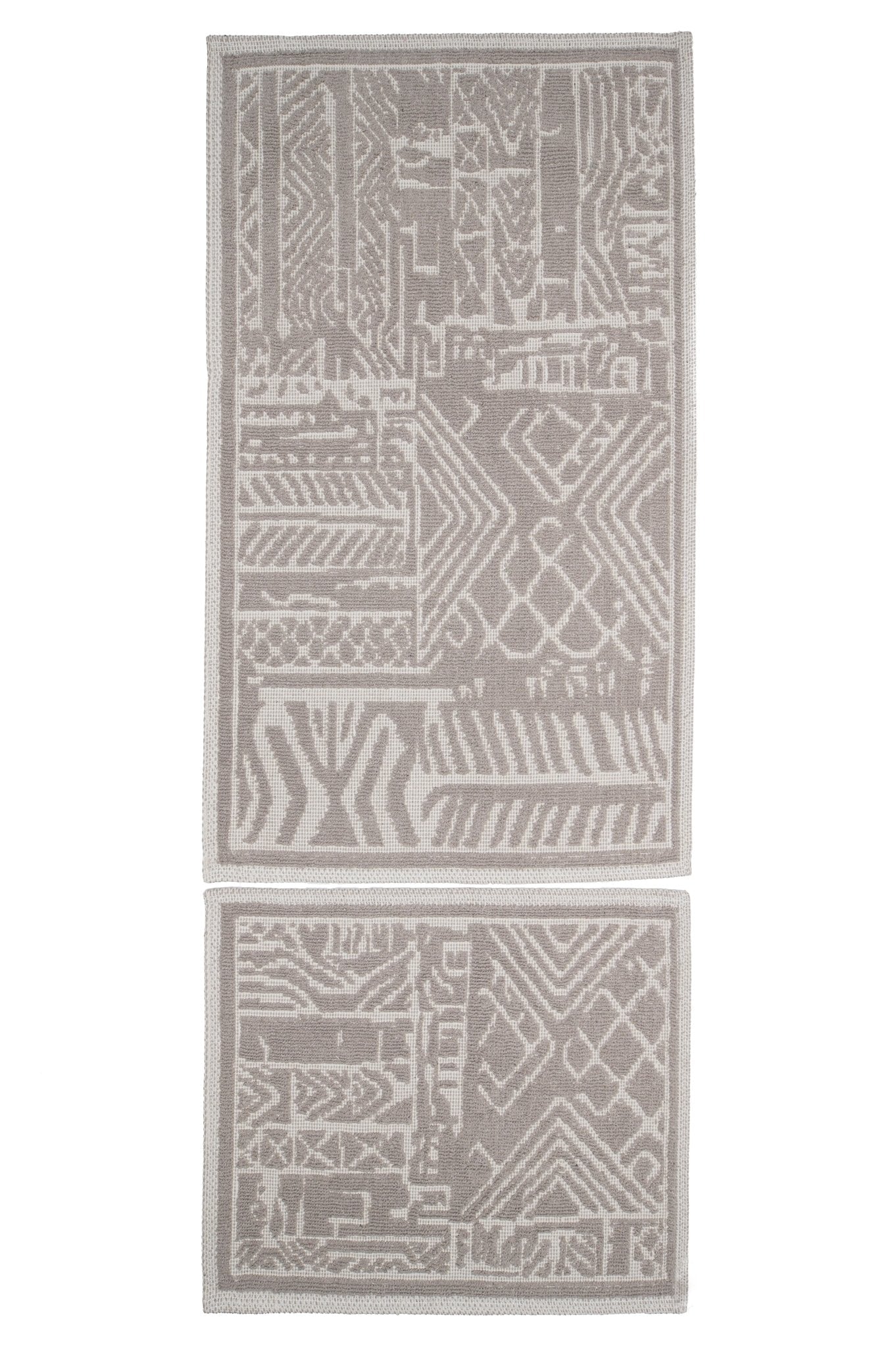 Set Covor Bumbac Vektor Maro, 2 covoare, 55x100 cm - 1 bucata, 40x55 cm - 1 bucata