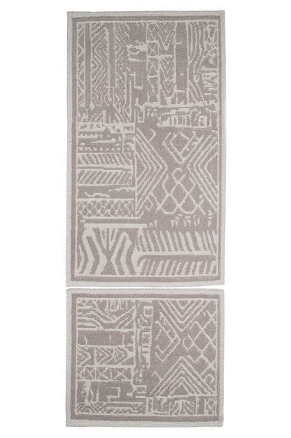 Set Covor Bumbac Vektor Maro, 2 covoare, 55x100 cm - 1 bucata, 40x55 cm - 1 bucata
