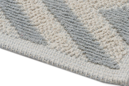 Set Covor Bumbac Zigo Gri, 2 covoare, 55x100 cm - 1 bucata, 40x55 cm - 1 bucata