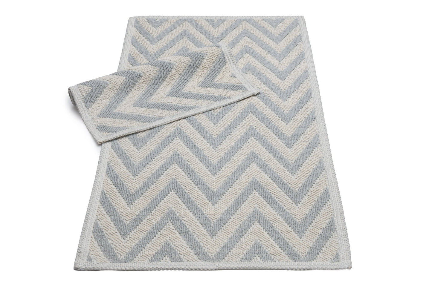 Set Covor Bumbac Zigo Gri, 2 covoare, 55x100 cm - 1 bucata, 40x55 cm - 1 bucata