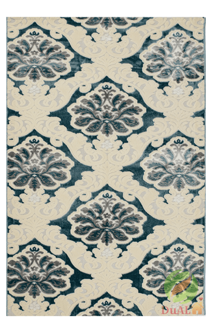 Set Covor Defne Baroca Albastru, 3 covoare, 160x220 cm - 1 bucata, 60x120 cm - 2 bucati