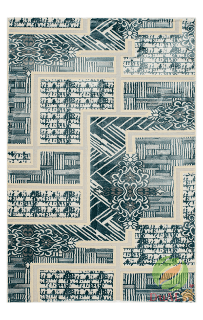 Set Covor Defne Orlato Albastru, 3 covoare, 200x280 cm - 1 bucata, 60x120 cm - 2 bucati