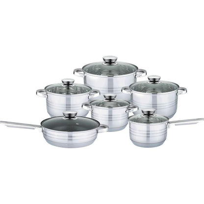 Set Oale Inox Bachmayer BM-1205, 12 Piese, Compatibil Inducție, Fund Multistrat 9 Straturi