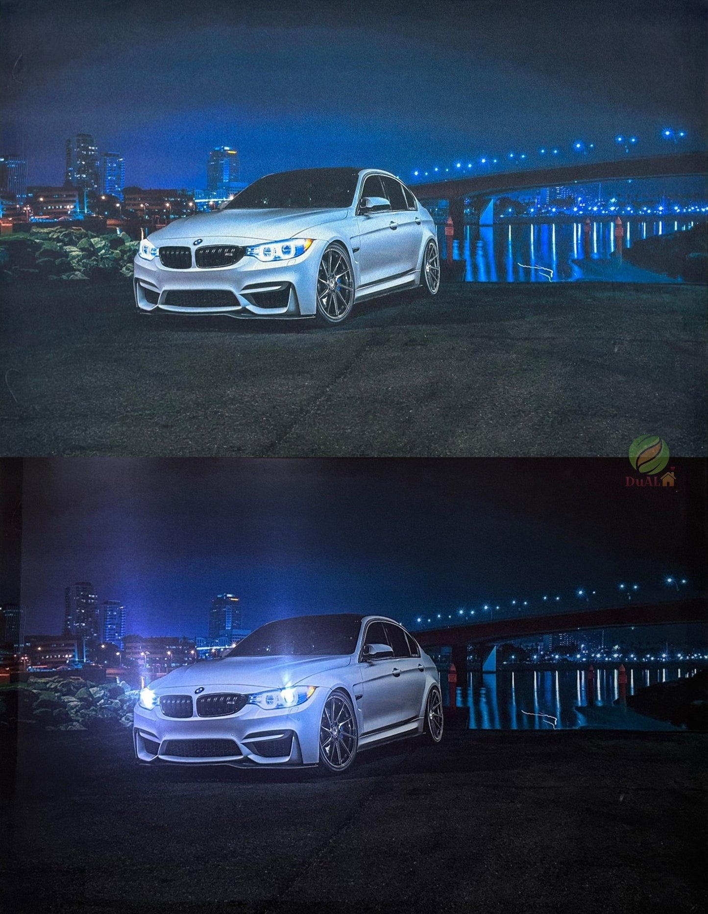 Tablou Canvas cu led, BMW M3, Alb