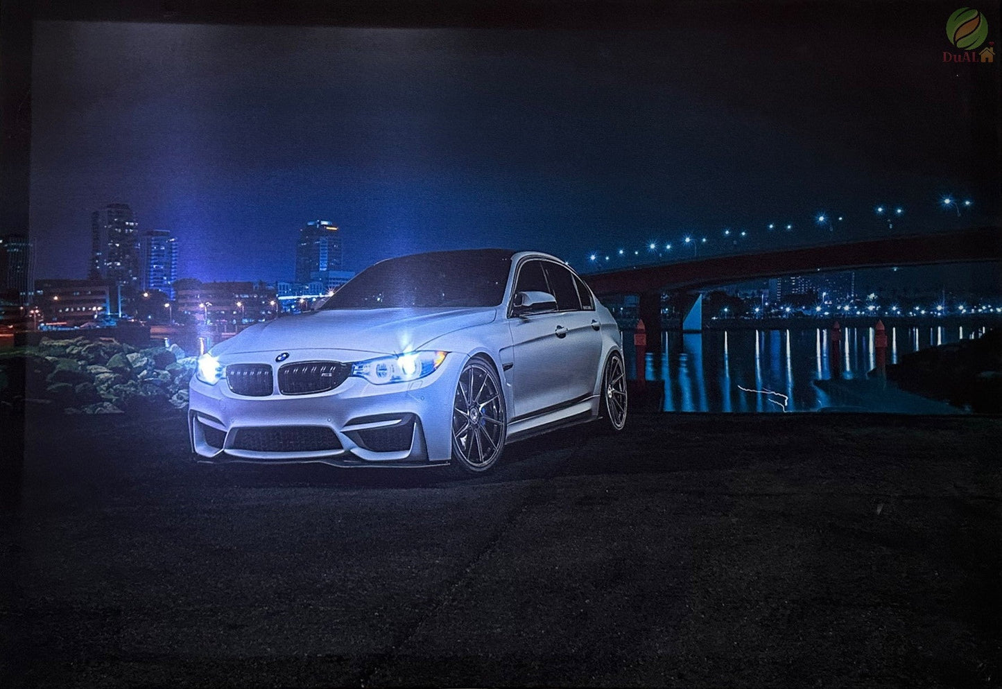 Tablou Canvas cu led, BMW M3, Alb