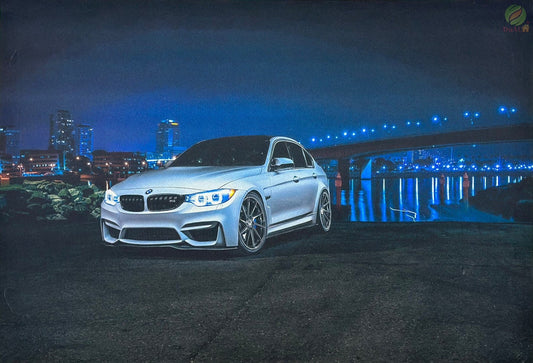 Tablou Canvas cu led, BMW M3, Alb