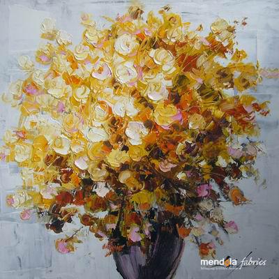 Yellow Geranium Hand Painted Painting, 60x60 cm, FSC 100%