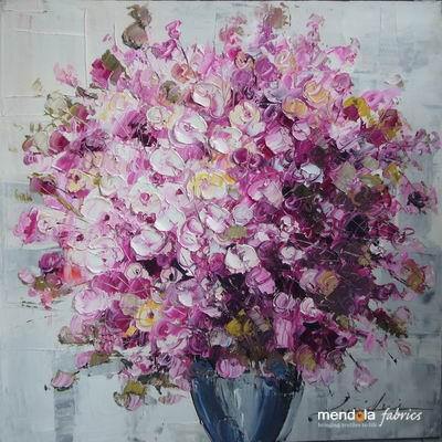 Tablou Pictat Manual Geranium Roz, 60x60 cm, FSC 100%