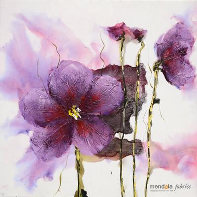 Hand Painted Painting Lilies Pink 60x60 cm, FSC 100%