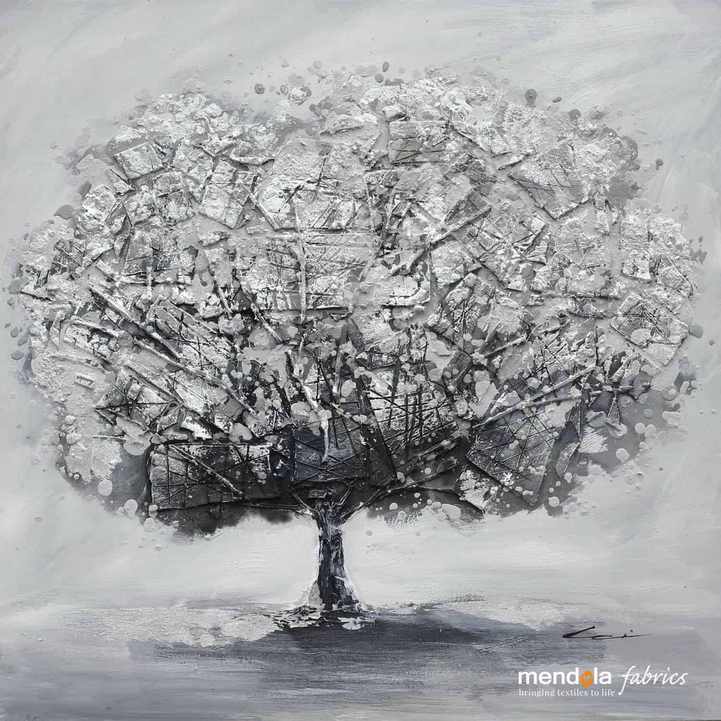 Tablou Pictat Manual Memory Tree, 80x80 cm, FSC 100%