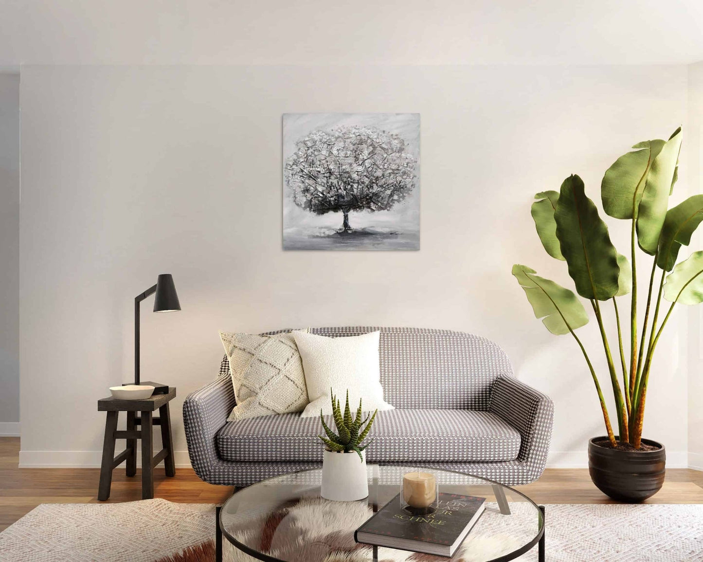 Tablou Pictat Manual Memory Tree, 80x80 cm, FSC 100%