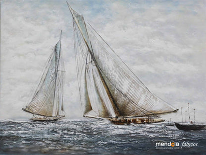 Tablou Pictat Manual Sailboats, 60x90 cm, FSC 100%