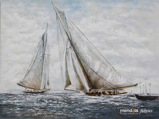 Tablou Pictat Manual Sailboats, 60x90 cm, FSC 100%