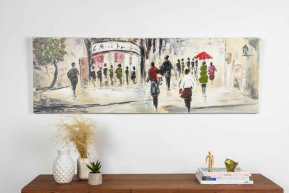 Street Life B Manual Painting, 50x150 cm, FSC 100%