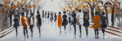 Street Life B Manual Painting, 50x150 cm, FSC 100%