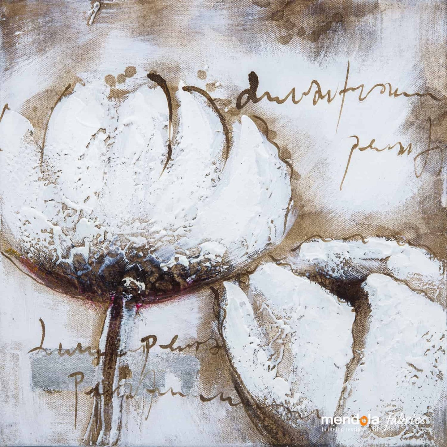 White Tulip Hand Painted Painting, 30x30 cm, FSC 100%