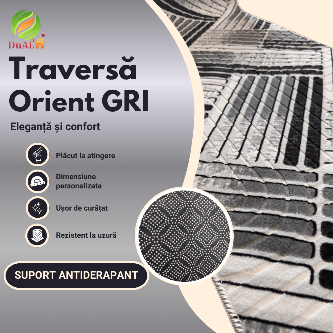 Traversa Antiderapanta Orient Gri, Metraj B