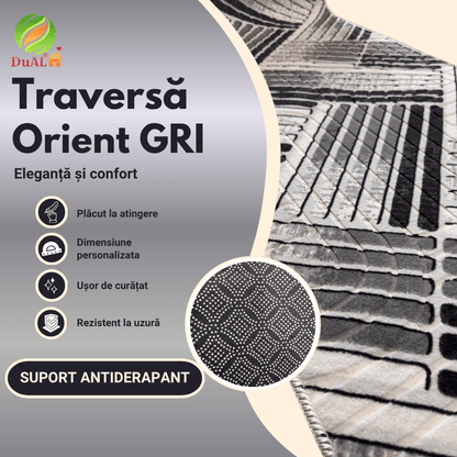 Traversa Antiderapanta Orient Gri, Metraj B