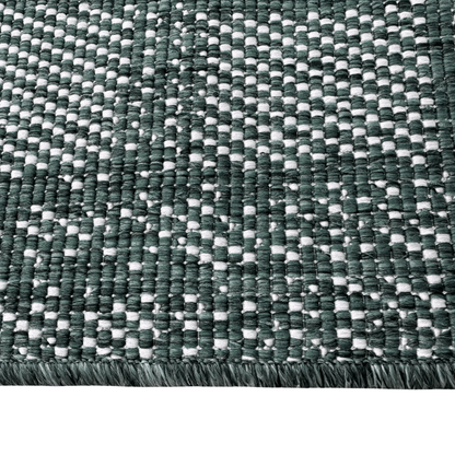 Traversa 80 cm covor interior/exterior reversibil alb/verde – model geometric, 2 fete